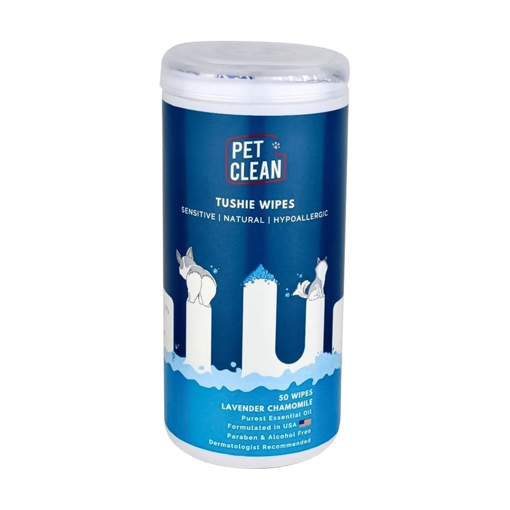 Гіпоалергенні вологі серветки для домашніх тварин Pet Clean Pet Tushie Wipes з ароматом алое вера, 50 шт